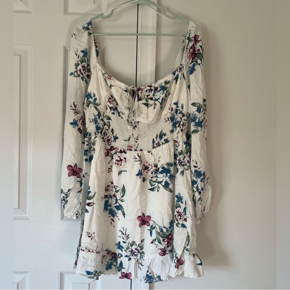 Urban Outfitters - Lumiere Mini Dress White Floral - Size Large - Picture 1 of 7